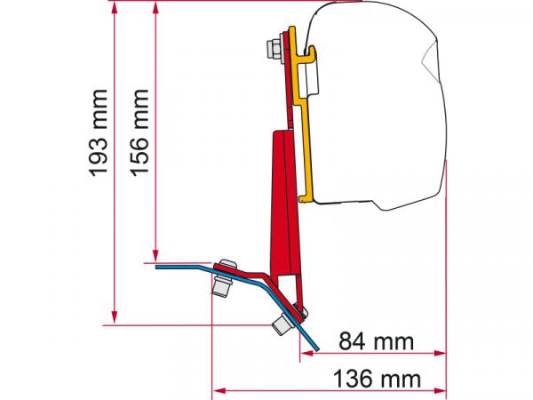 Komplettset Markise Fiamma F43van Ford Custom (auch Aufstelldach) #98655Z169